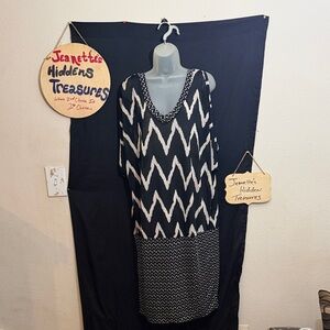 💥NI💥 Black and White Zigzag Dress